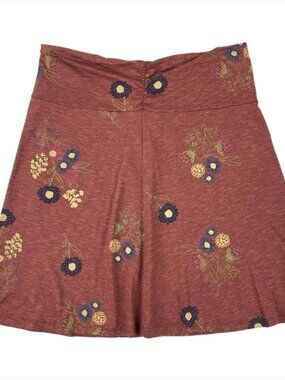 Toad & Co Chaka Skirt Floral Print Organic Cotton Blend Size L